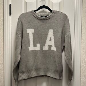 LA Graphic Drop Sleeve Knit Sweater